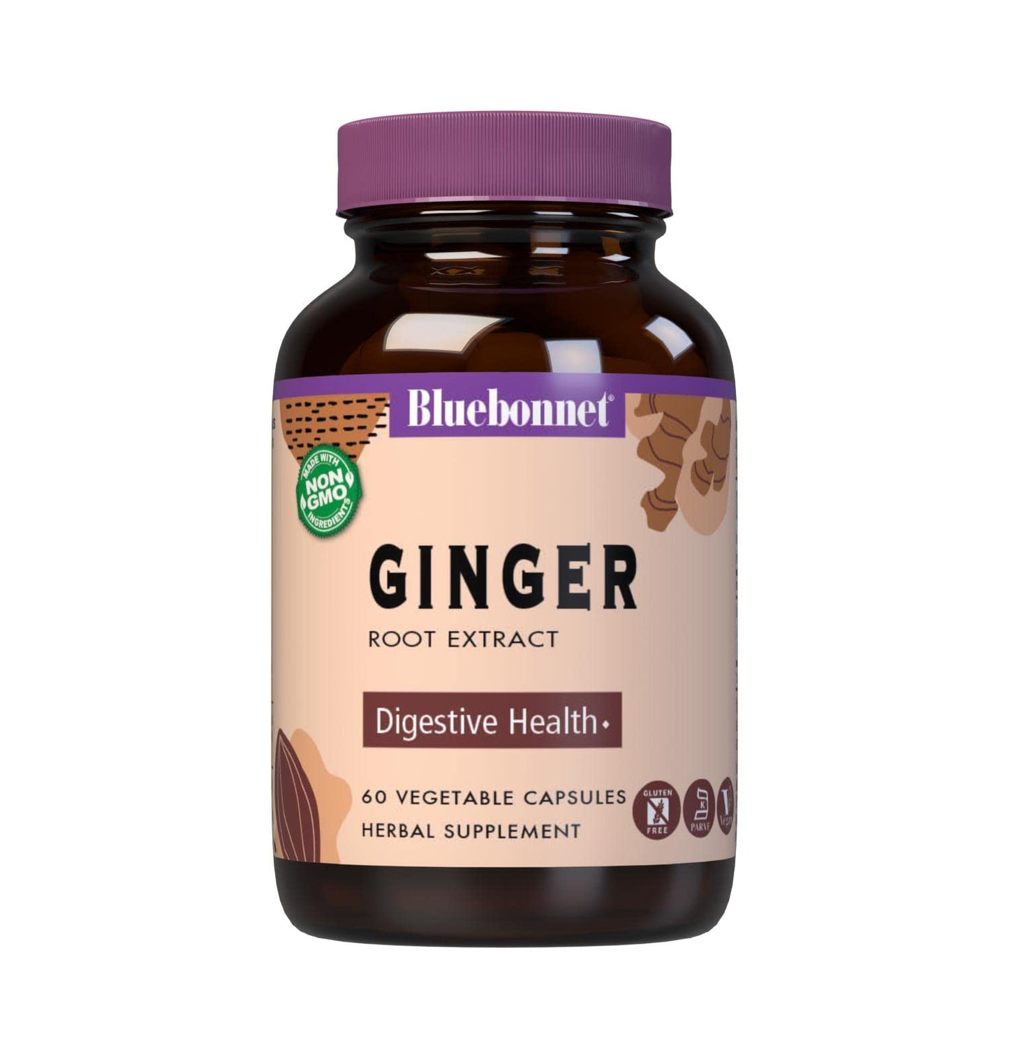 BlueBonnet Ginger Root Extract Supplement, 60 Count