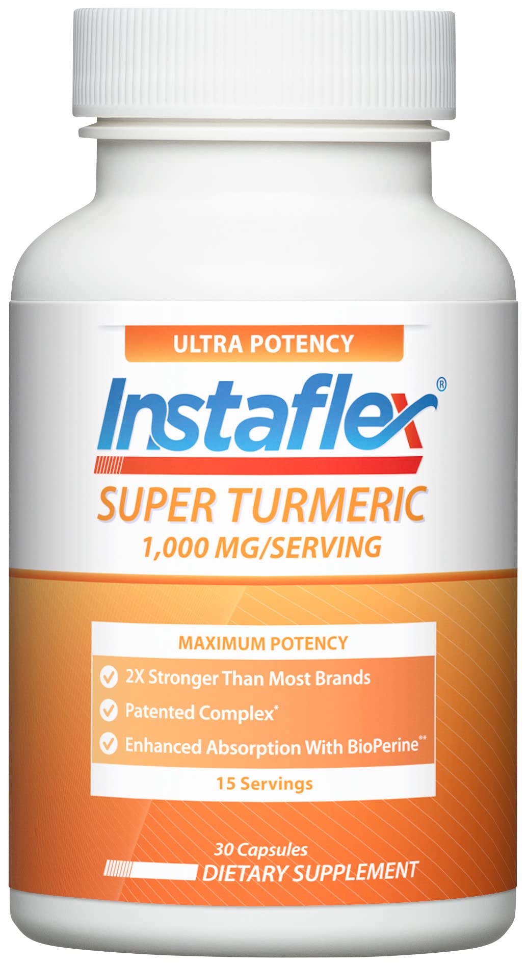 Instaflex Super Turmeric - 1000mg Turmeric Curcumin with BioPerine, Black Pepper Extract, 95% Curcuminoids, 30 Count