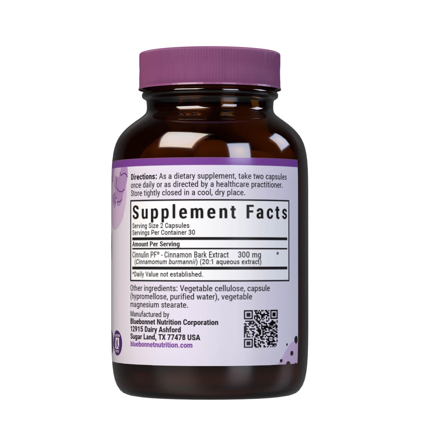 Pre-Order | Arrives in 5–10 Days – BlueBonnet Cinnulinpf Cinnamon Bark Extract Supplement, 60 Count, White