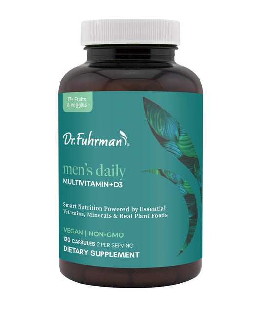 Pre-Order | Arrives in 5–10 Days – Dr. Fuhrman Daily Whole Food Multivitamin for Men - 120 Capsules, Vegan Formula for Optimal Health and Vitality, Specifically Designed for Men Over 50