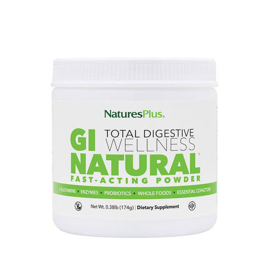 Natures Plus GI Natural Drink Powder - 6.14 Ounce, Vegetarian Powder - Dietary Supplement for Total Digestive Wellness - Probiotics, Prebiotics, Enzymes - Gluten-Free - 30 Servings