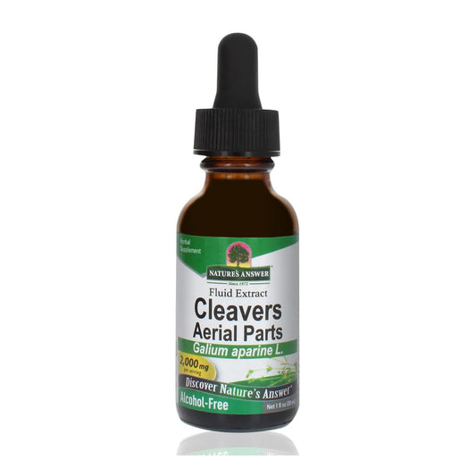 Nature's Answer Alcohol-Free Cleavers Herb, 1-Fluid Ounce | Supports Overall Wellbeing | Dietary Supplement