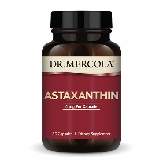 Pre-Order | Arrives in 5–10 Days – Dr. Mercola Organic Astaxanthin - 4 mg Astaxanthin - Powerful Antioxidant Support - Organic Microalgae Extract - Non-GMO, Gluten-Free & Soy-Free - 30 Capsules (30 Servings)