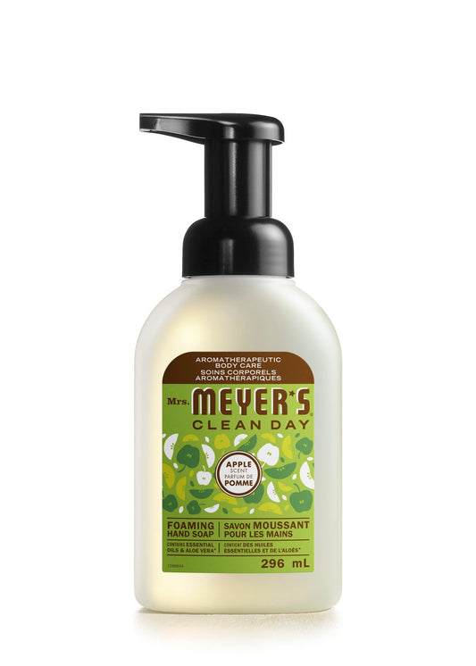 Mrs. Meyer's Foaming Hand Soap, Biodegradable Hand Wash Made with Essential Oils, Apple, 296 mL