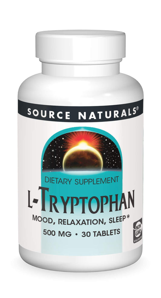 Pre-Order | Arrives in 5–10 Days – Source Naturals L-Tryptophan, for Mood, Relaxation, and Sleep*, 500mg - 30 Tablets