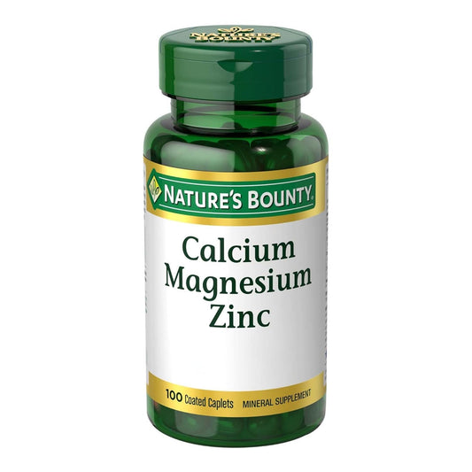 Nature's Bounty Calcium Magnesium & Zinc Caplets, Immune & Supporting Bone Health, 100 Caplets