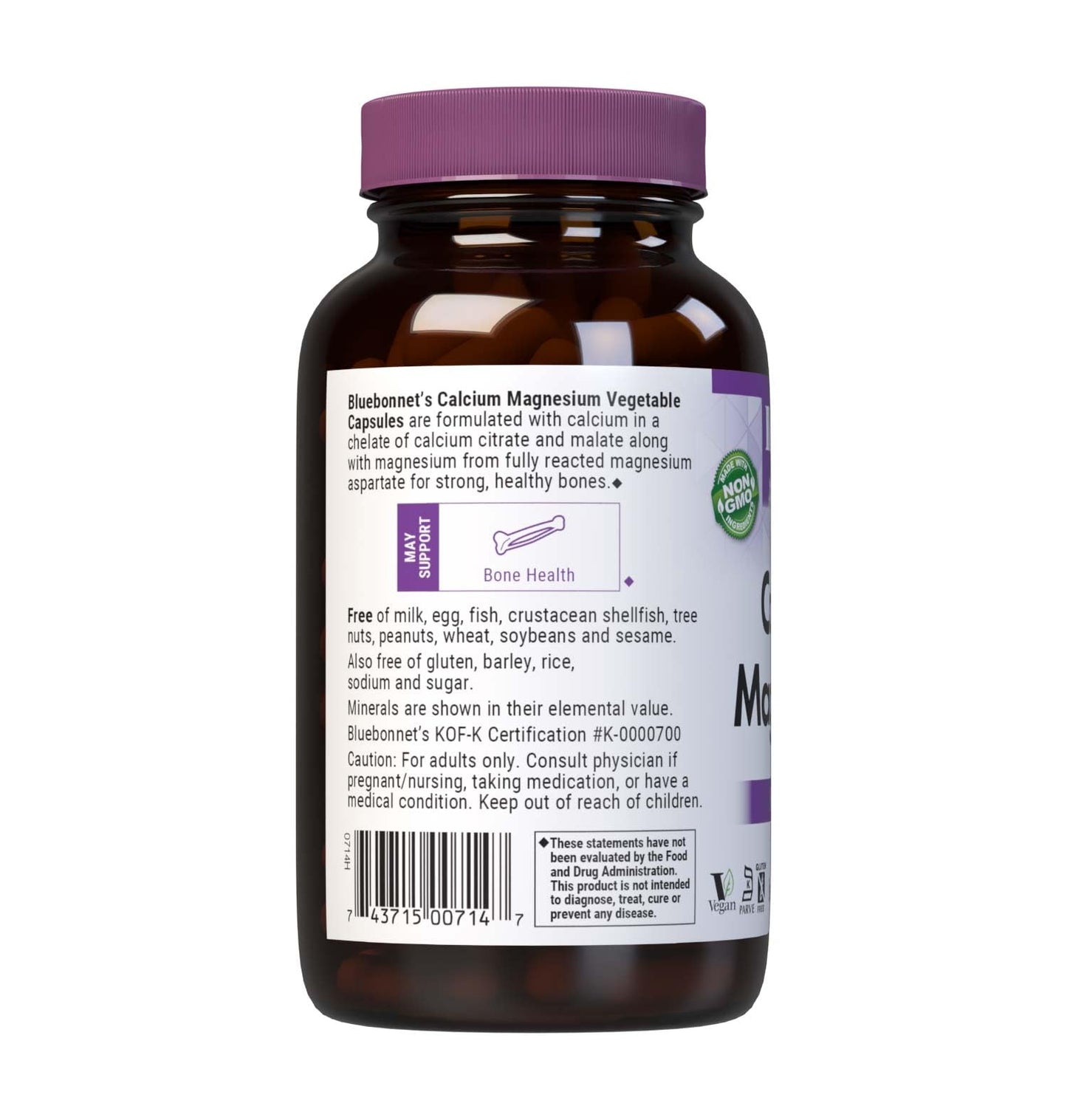 Pre-Order | Arrives in 5–10 Days – Bluebonnet Nutrition Calcium & Magnesium, Bone Health*, Soy-Free, Gluten-Free, Non-GMO, Vegan, Kosher Parve, 180 Vegetable Capsules, 60 Servings