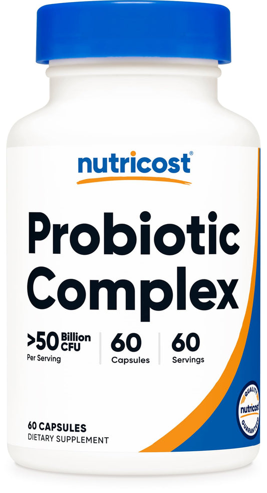 Pre-Order | Arrives in 5–10 Days – Nutricost Probiotic Complex - 50 Billion CFU, 60 Capsules - Probiotic for Men and Women - Vegetarian Capsules, Non-GMO, Gluten Free