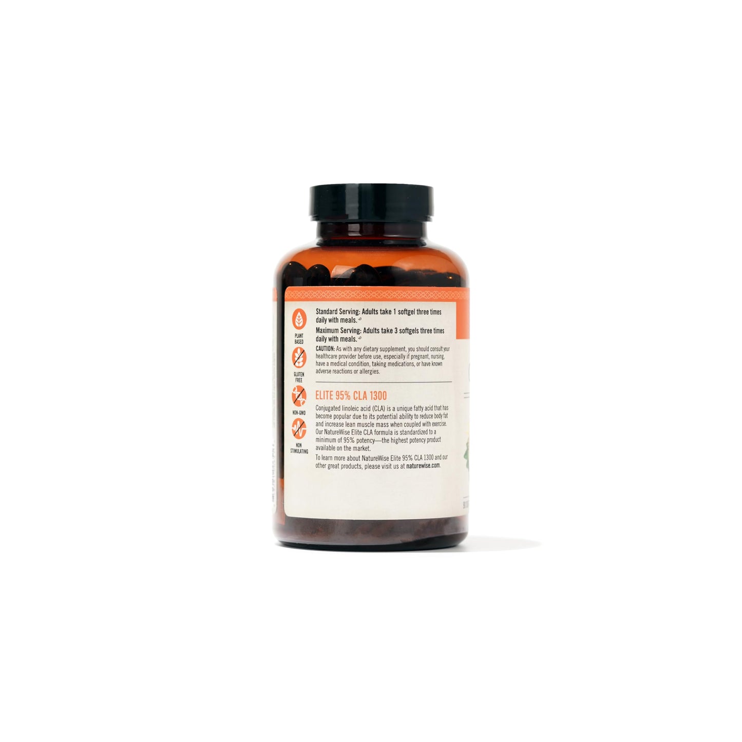 NatureWise CLA 1300 - 95% Active Conjugated Linoleic Acid for Women and Men, Not Stimulating, Supports Weight & Fitness Goals - Non-GMO, Gluten Free - 90 Softgels[1-Month Supply]