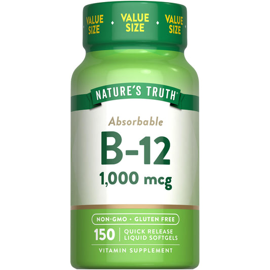 Nature's Truth Vitamin B12 | 1000 mcg | 150 Softgels | Non-GMO & Gluten Free Supplement