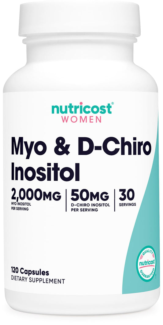 Nutricost Myo Inositol & D-Chiro Inositol for Women 2000mg, 120 Capsules, 2000mg Myo & 50mg D-Chiro Per Serving, 30 Servings, Vegetarian Friendly, Non-GMO & Gluten Free