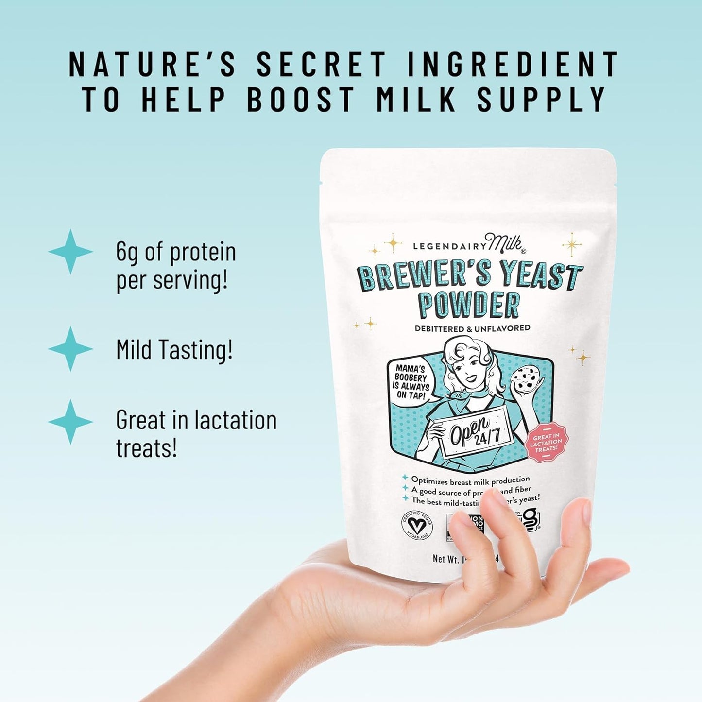Legendairy Milk Liquid Gold + Brewer's Yeast, Breastfeeding Supplements for Milk Supply Increase - Lactation Support for Breast Milk Production - Fenugreek-Free, Non-GMO,