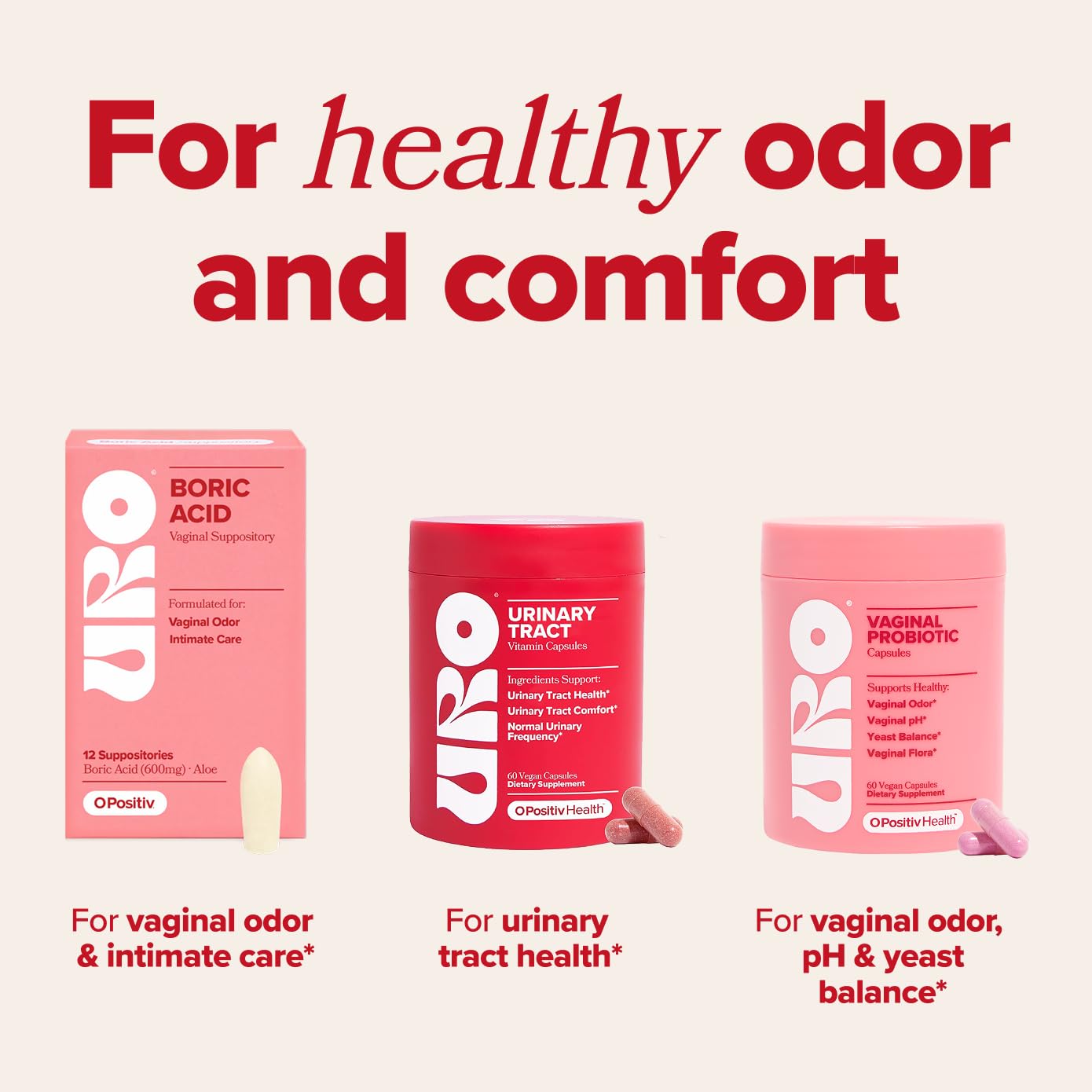 O Positiv URO Urinary Tract Health Supplement for Women, 60 Count (Pack of 1) - Urinary Support Vitamins with Pacran Complete Cranberry Extract, D-Mannose, & Vitamin C - Vegan & Gluten-Free