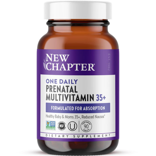New Chapter Prenatal Vitamins, One Daily Prenatal Multivitamin Enhanced for Age 35+ with Methylfolate + Choline for Healthy Mom & Baby, Gluten Free & Non-GMO- 90 ct