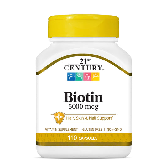 21st Century Biotin, 5,000 mcg, 110 Capsules