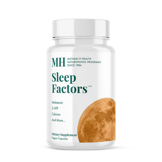 MICHAEL'S Health Naturopathic Programs Sleep Factors - 90 Vegan Capsules - Contains 5-HTP & Melatonin - with Calcium & Magnesium - Kosher - 30 Servings