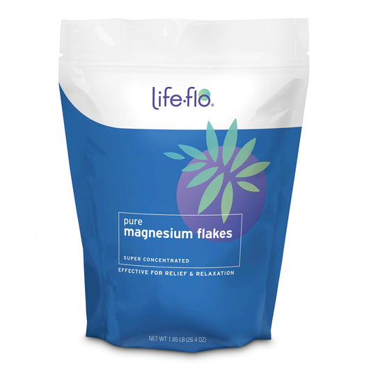 Life-flo Pure Magnesium Bath Flakes - Relaxing Bath Soak - Concentrated Magnesium Chloride Flakes from The Zechstein Seabed - Relief and Relaxation w/Ancient Trace Minerals - 60-Day Guarantee, 1.65lb