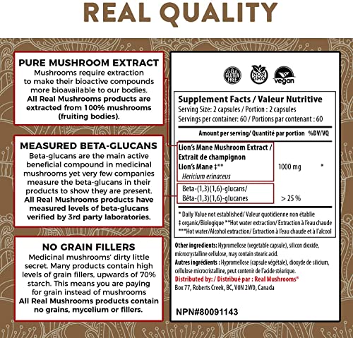 Lions Mane Brain and Focus Supplements (120ct) Mushroom Powder Extract Capsules - Non-GMO and Gluten-Free Supplement for Better Cognitive Health