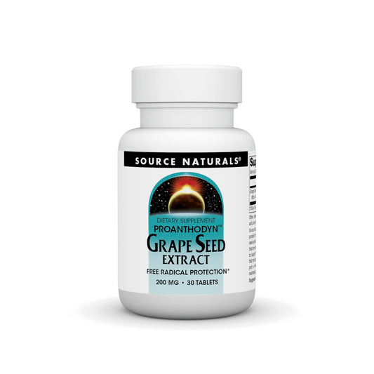 Pre-Order | Arrives in 5–10 Days – Source Naturals Grape Seed Extract, Proanthodyn 200 mg Antioxidant Protection & Supports Healthy Aging Brain - 30 Tablets