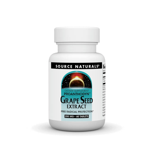 Pre-Order | Arrives in 5–10 Days – Source Naturals Grape Seed Extract, Proanthodyn 200 mg Antioxidant Protection & Supports Healthy Aging Brain - 60 Tablets