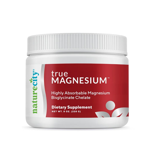 NatureCity TrueMagnesium Highly Absorbable Chelated Magnesium Bisglycinate Powder Drink Mix (60 Servings) - Magnesium Supplement for Sleep and to Support Bone Health & Muscles