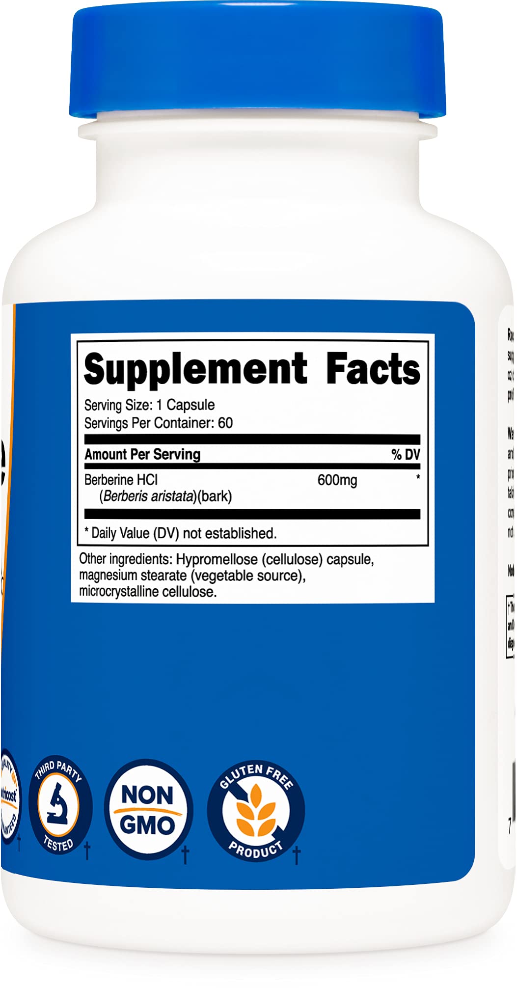 Nutricost Berberine HCl 600mg, 60 Capsules (2 Bottles) - Gluten Free, Veggie Caps, Non-GMO