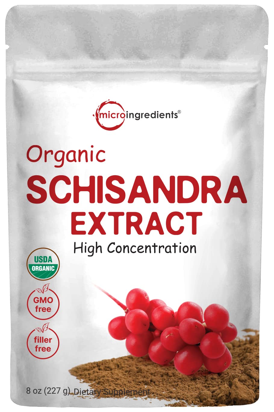 Pre-Order | Arrives in 5–10 Days – Organic Schisandra Extract Powder, 8 Ounce, Traditional Adaptogen and Filler Free, Pure Schisandra Supplement, Supports Liver Detox and Cognitive Health, No GMOs