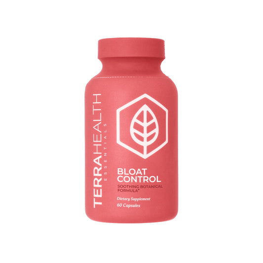 Terra Health Essentials Bloat Control | Fast-Acting No Bloat Relief w/Digestive Enzymes, Probiotic Strains for Targeted Anti Bloat Support - Lactase, Lipase, Protease & Amylase for Digestive Health