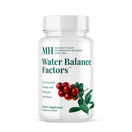 MICHAEL'S Health Naturopathic Programs Water Balance Factors - 120 Vegetarian Tablets - Helps Balance Fluid Levels - with Potassium & Vitamin B6 - Gluten Free, Kosher - 40 Servings
