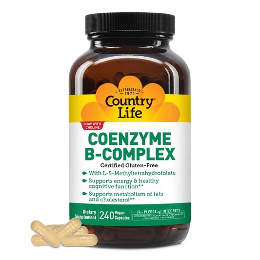 Pre-Order | Arrives in 5–10 Days – Country Life, Coenzyme B-Complex Vitamin, Support Energy and Metabolism, Daily Supplement, 240 ct