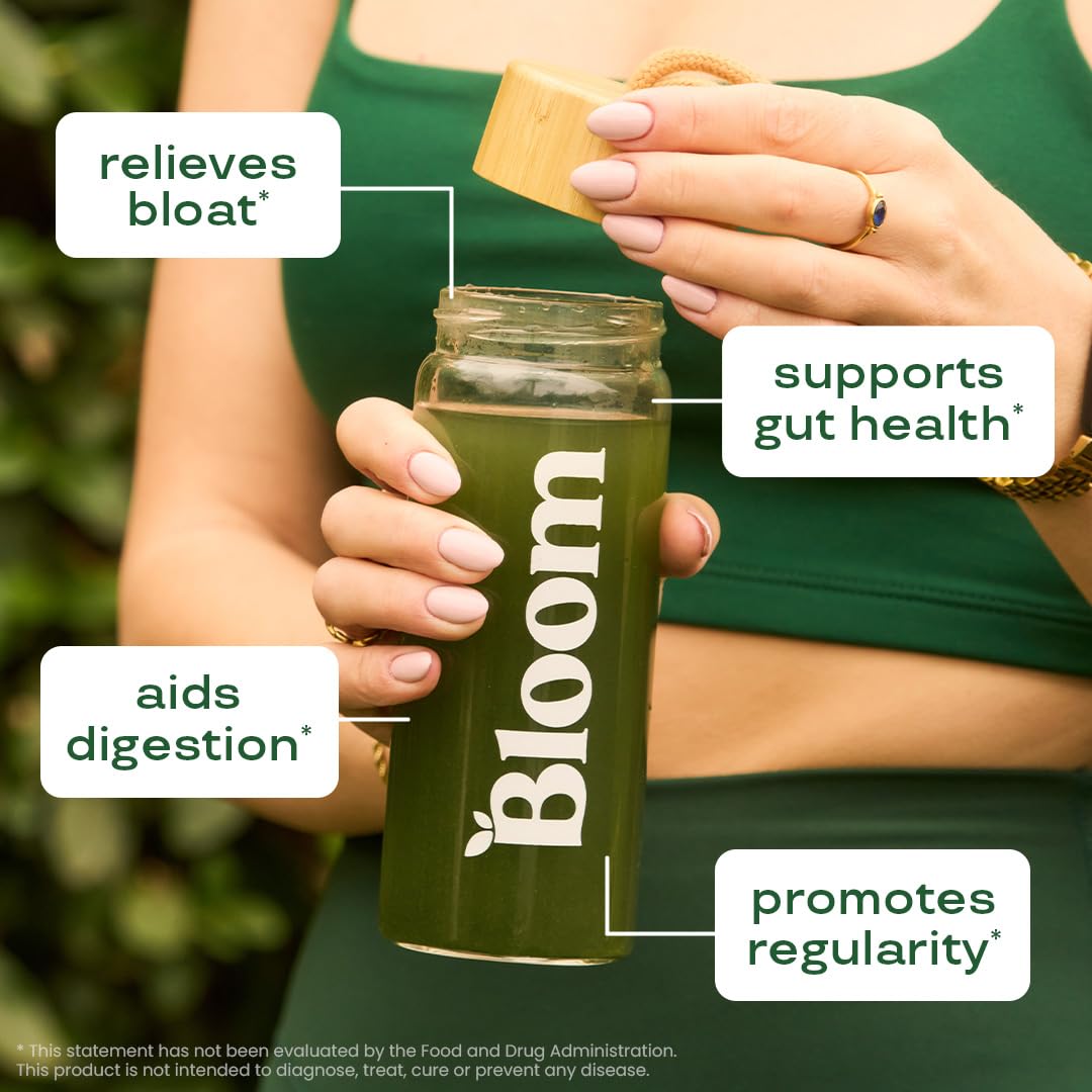 Pre-Order | Arrives in 5–10 Days – 
Bloom Nutrition Superfood Greens Powder, Digestive Enzymes with Probiotics and Prebiotics, Gut Health, Bloating Relief for Women, Chlorella, Green Juice Mix with Beet Root Powder, 30 SVG, Berry