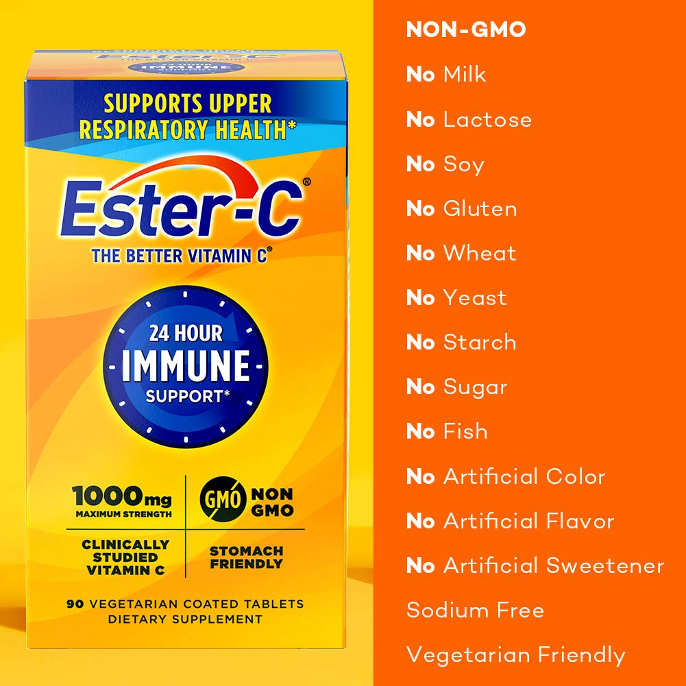 Pre-Order | Arrives in 5–10 Days – Ester-C Vitamin C, 1,000 mg, 90 Coated Tablets
