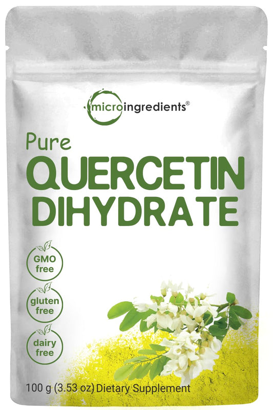 Pre-Order | Arrives in 5–10 Days – Pure Quercetin Dihydrate Powder, Quercetin 500mg Per Serving, 100 Grams, Most Bioavailable Grade and Filler Free, Powerful Antioxidant Supports Energy, Immune System , No GMOs and Vegan