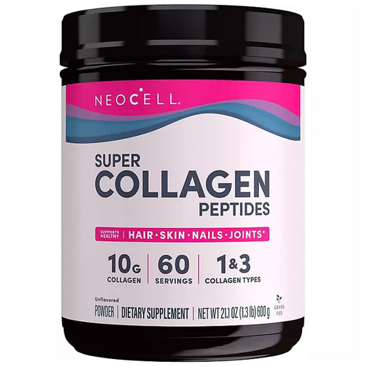 NCell Super Collagen Peptides, Unflavored Powder, Collagen Type 1 & 3 (21.2 oz.) (1.3Lbs)