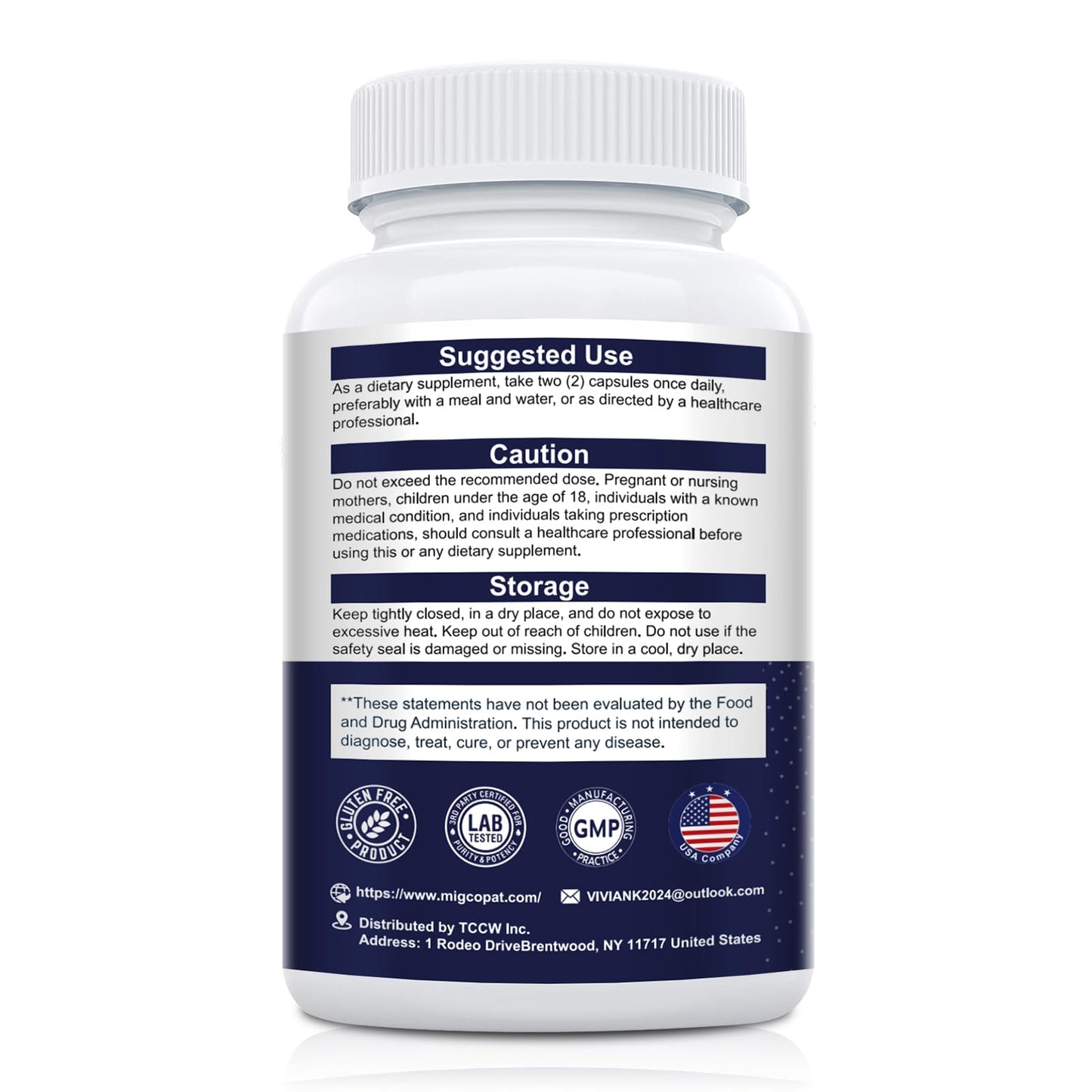 Migcopat Probiotic Prebiotic, Postbiotic & Digestive Enzymes for Digestive Health, 80 Billion CFU Probiotics Complete Gut Support with Berberine, Cinnamon, L-Glutamine, for Men & Women, 120 Capsules