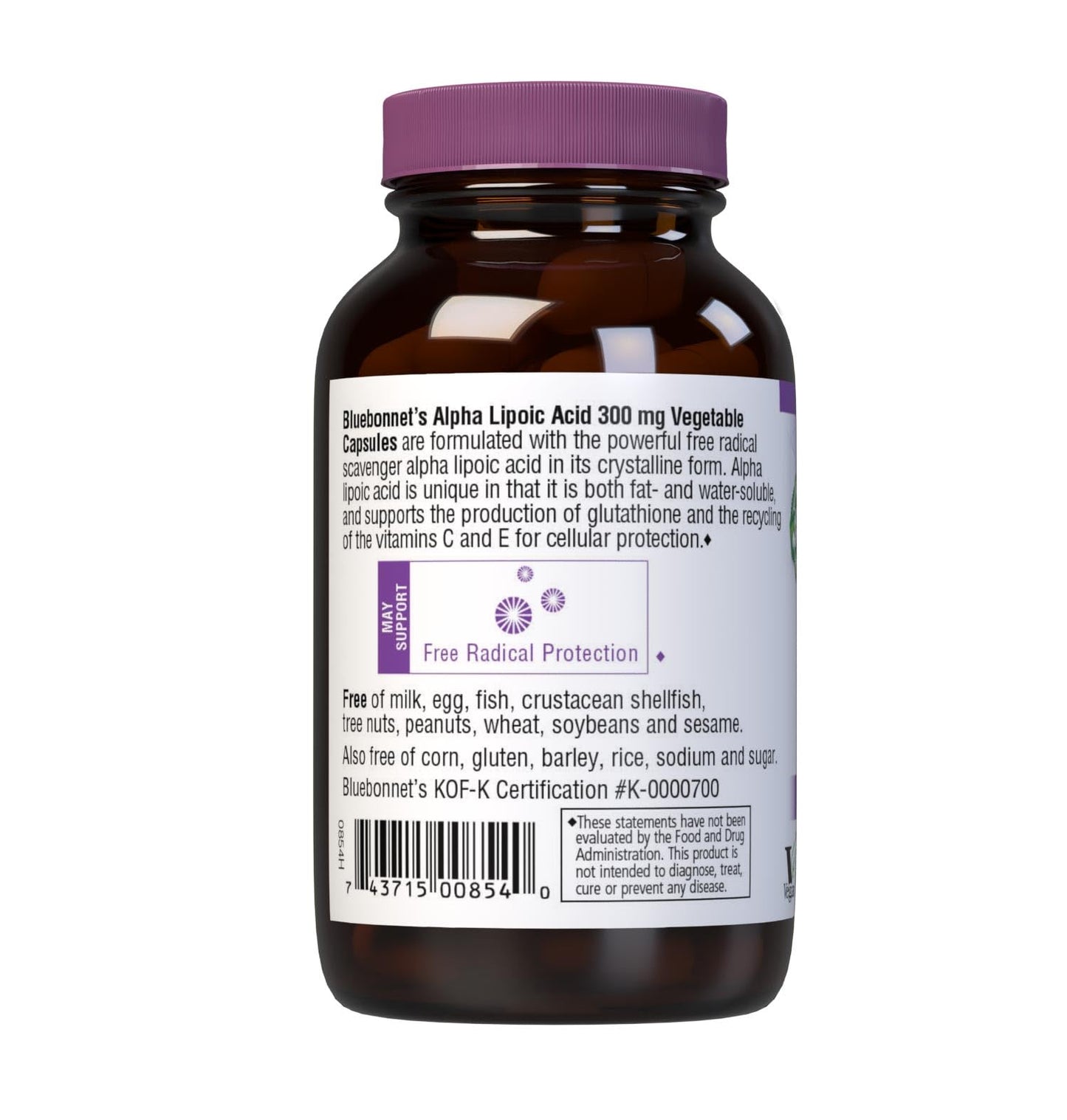 Pre-Order | Arrives in 5–10 Days – BlueBonnet Alpha Lipoic Acid Vegetarian Capsules, 300 mg, 60 Count, White