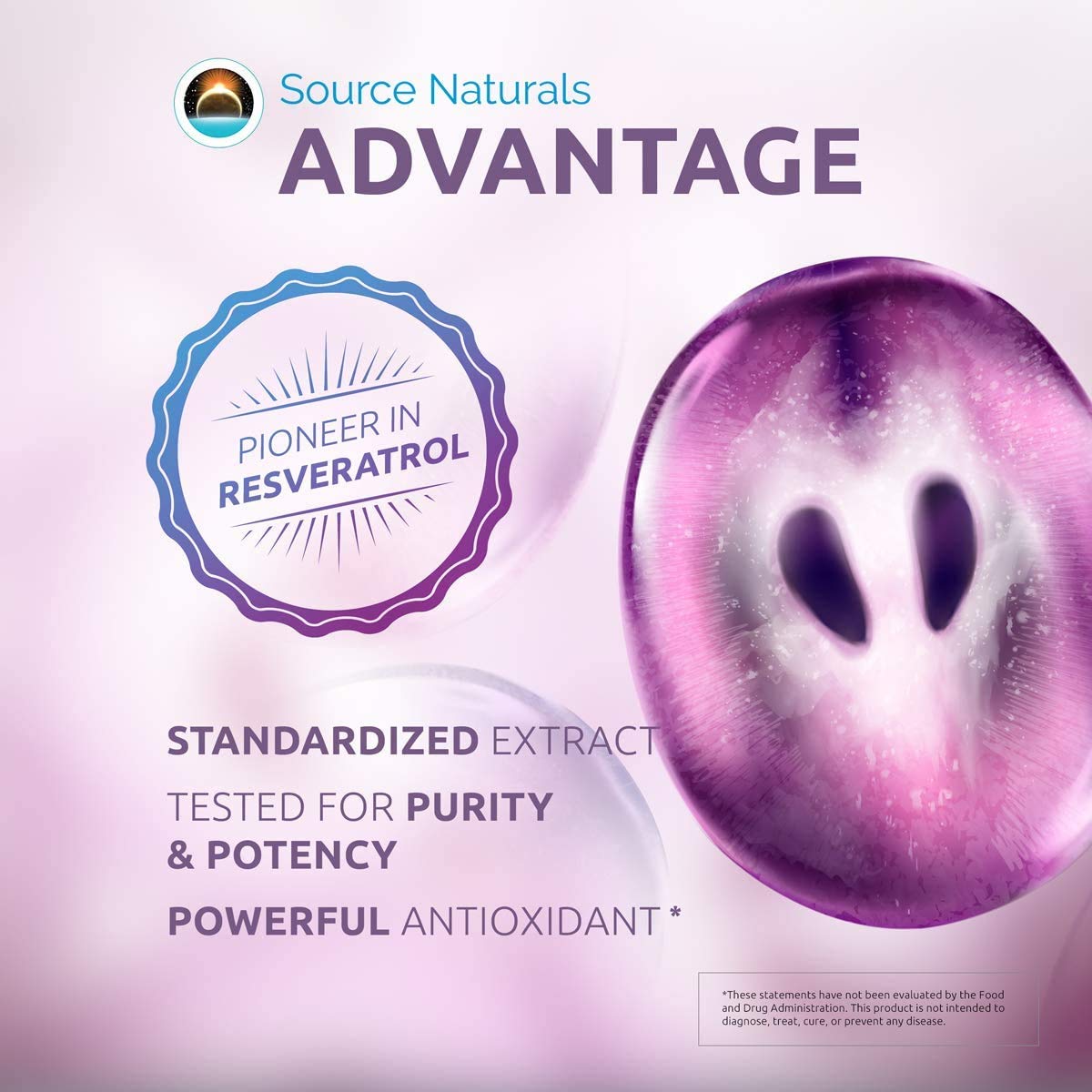 Source Naturals Resveratrol 100, for Heart and Healthy Aging* 100 mg - 120 Vegetarian Capsules