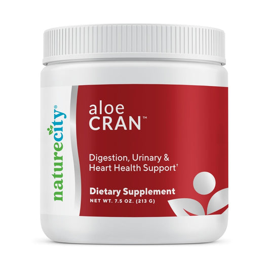 NatureCity AloeCran Sugar Free Drink Mix Supplement | Pure Aloe Vera, Cranberry Powder & Dietary Fiber| Unsweetened Cranberry Concentrate | Supports Digestive, Urinary & Metabolic Health | 30 Servings