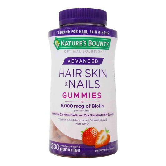Nature's Bounty Hair, Skin & Nails Rapid Gummies, Argan-Infused Vitamin Supplement with Biotin , Supports Hair, Skin, and Nail Health for Women, 230 Count