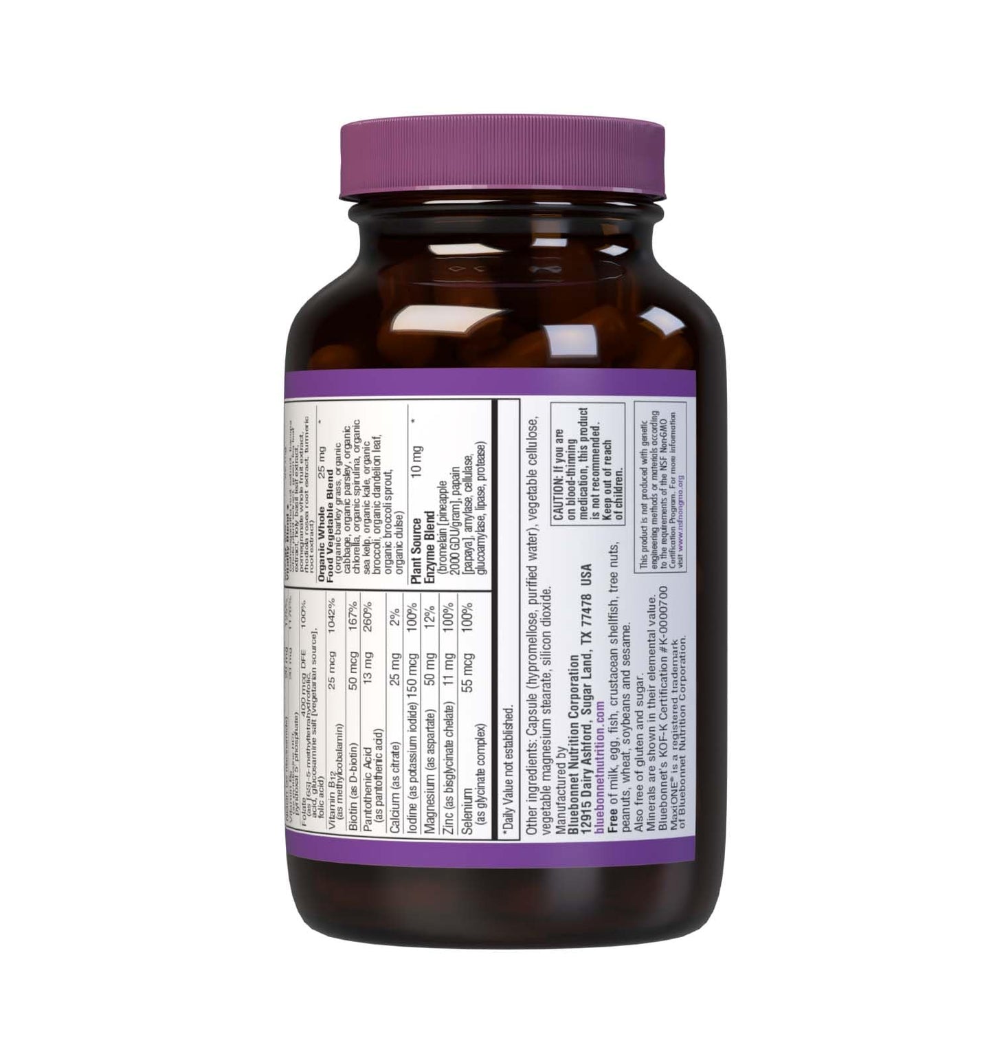 Pre-Order | Arrives in 5–10 Days – Bluebonnet Nutrition Maxi One (Iron-Free), Whole Food Multiple, Enzymes, Energy, Vitality, Gluten-Free, Kosher, Dairy-Free, Vegetarian Friendly, Soy-Free, Non-GMO, 60 Vegetable Capsule, 2 Month Supply