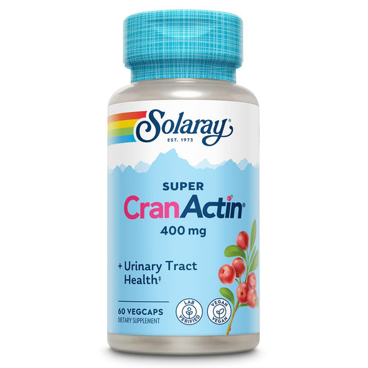 Pre-Order | Arrives in 5–10 Days – SOLARAY Super CranActin Cranberry Extract 400mg | Healthy Urinary Tract Support | with Added Vitamins | 60 VegCaps