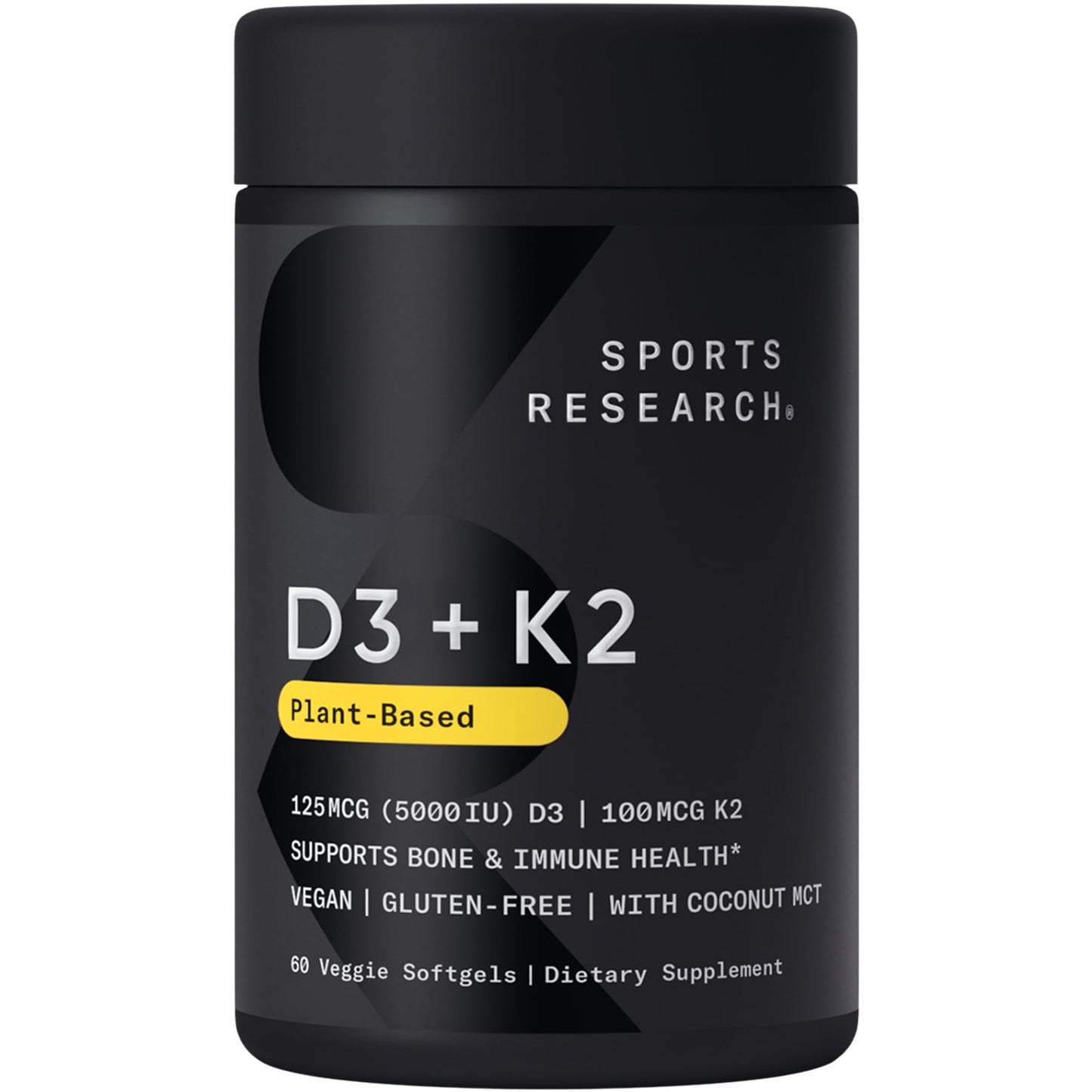 Sports Research Triple Strength Omega 3 Fish Oil - Burpless Fish Oil Supplement w/EPA & DHA Fatty Acids, Creatine Monohydrate & Plant Based Vitamin D3 K2 with Coconut Oil