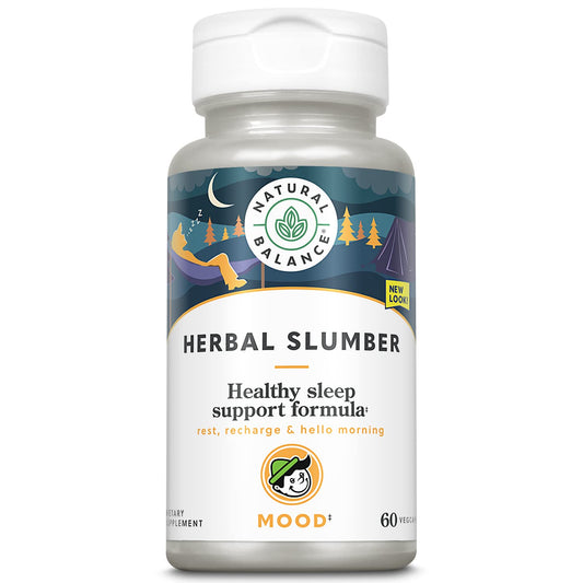 Natural Balance Herbal Slumber Supplement | Relaxation & Sleep Support Formula with Melatonin,Valerian & Hops | 60 VegCaps