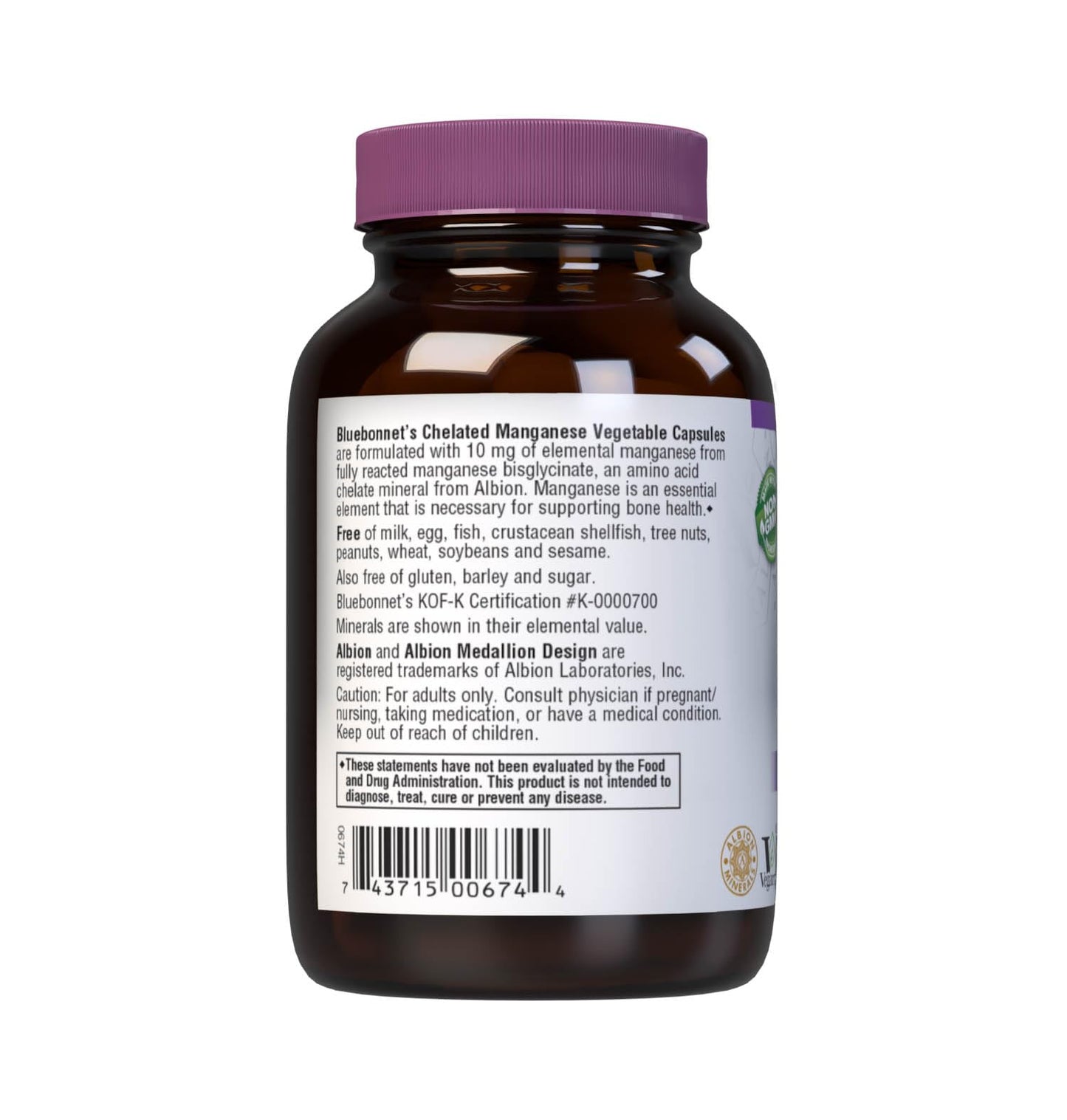 Pre-Order | Arrives in 5–10 Days – BlueBonnet Nutrition Albion Chelated Manganese, Amino Acid Chelate, Soy, Dairy & Gluten-Free, Non-GMO, Kosher Certified, Vegan, 90 Count