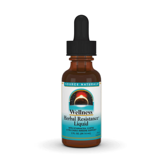 Pre-Order | Arrives in 5–10 Days – Source Naturals Herbal Resistance - Contains Echinacea, Yin Chiao, Elderberry, & More - 2 Fluid oz
