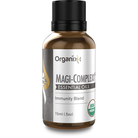 Organixx Magi Complexx Essential Oils Magi for Immune Support with Turmeric, Frankincense, Myrrh, Pure, Natural, Zero Additives, Use in Oil Diffuser, Bath Water, Lotions, Immunity Blend, Non GMO, 5 ml