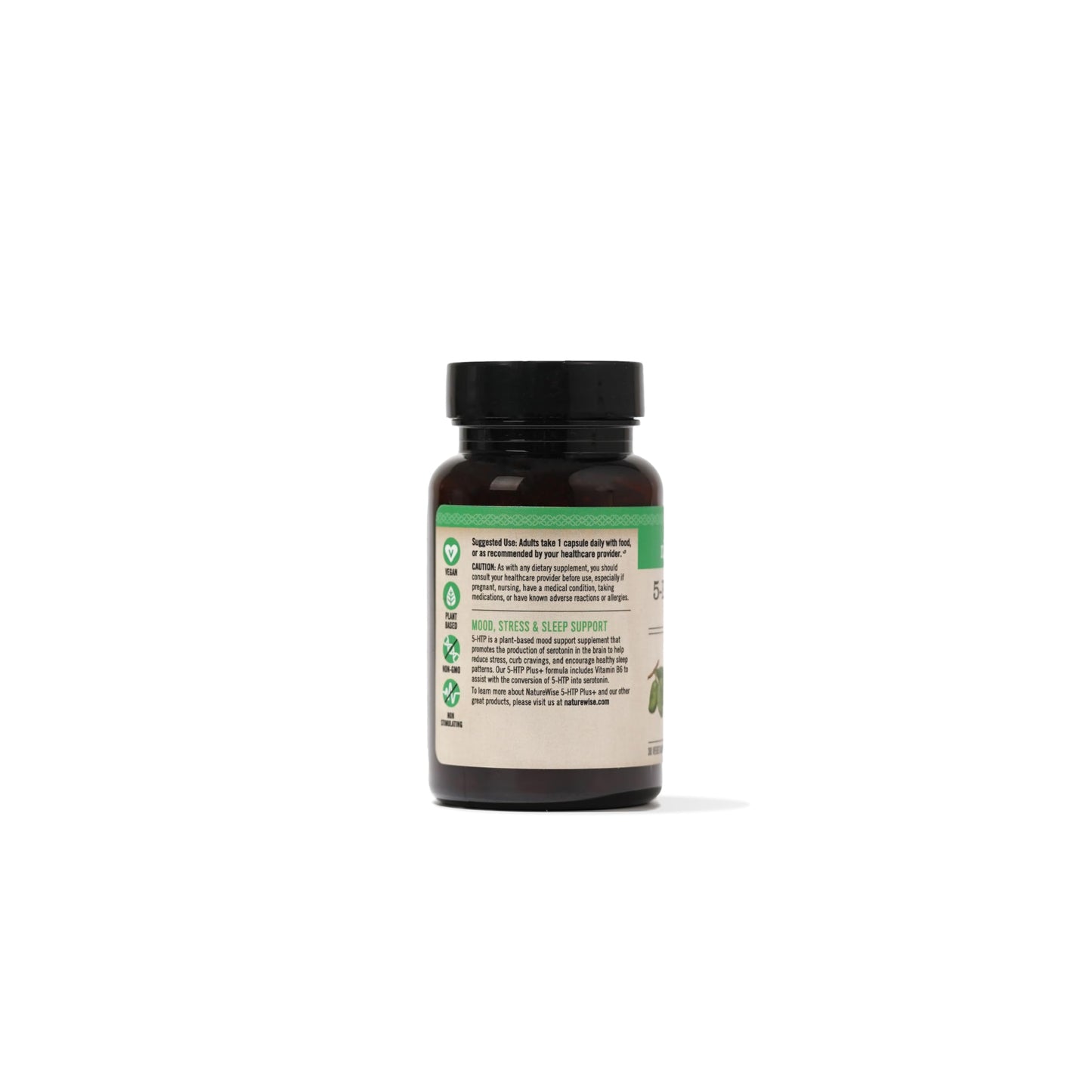 NatureWise 5-HTP 200mg Supplement from Griffonia Seeds with Cofactor Vitamin B6 - Mood Support and Natural Sleep Aid for Adults - Delayed-Release, Vegan - 30 Count[1-Month Supply]
