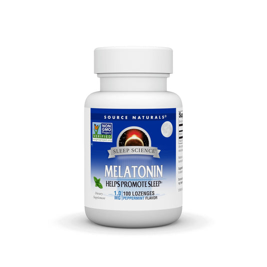 Pre-Order | Arrives in 5–10 Days – Source Naturals Melatonin 1 mg - 100 Peppermint Flavored Lozenges