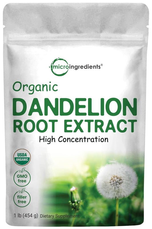 Organic Dandelion Root Tea Powder, 1lb (16oz) | Up to 450 Servings | Pure Dark Roasted Dandelion Root Supplement for Tea | Herbal Extract for Digestion & Immune Support | Caffeine Free, Non-GMO