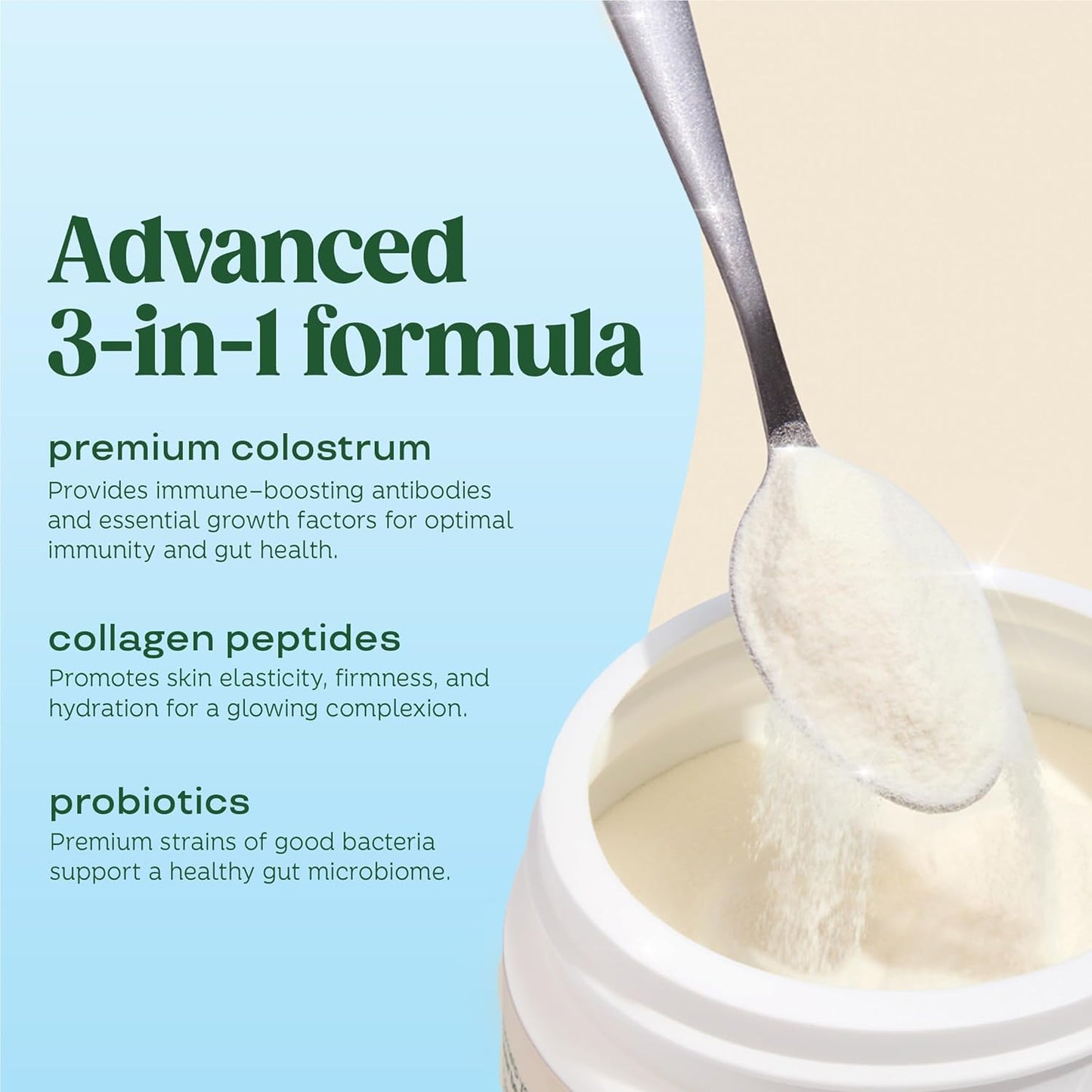 Pre-Order | Arrives in 5–10 Days – 
Bloom Nutrition Bovine Colostrum Powder for Gut Health, Immune Support, Hair Growth & Beauty Supplement, Gluten Free, Sugar Free | Unflavored, 25 Servings